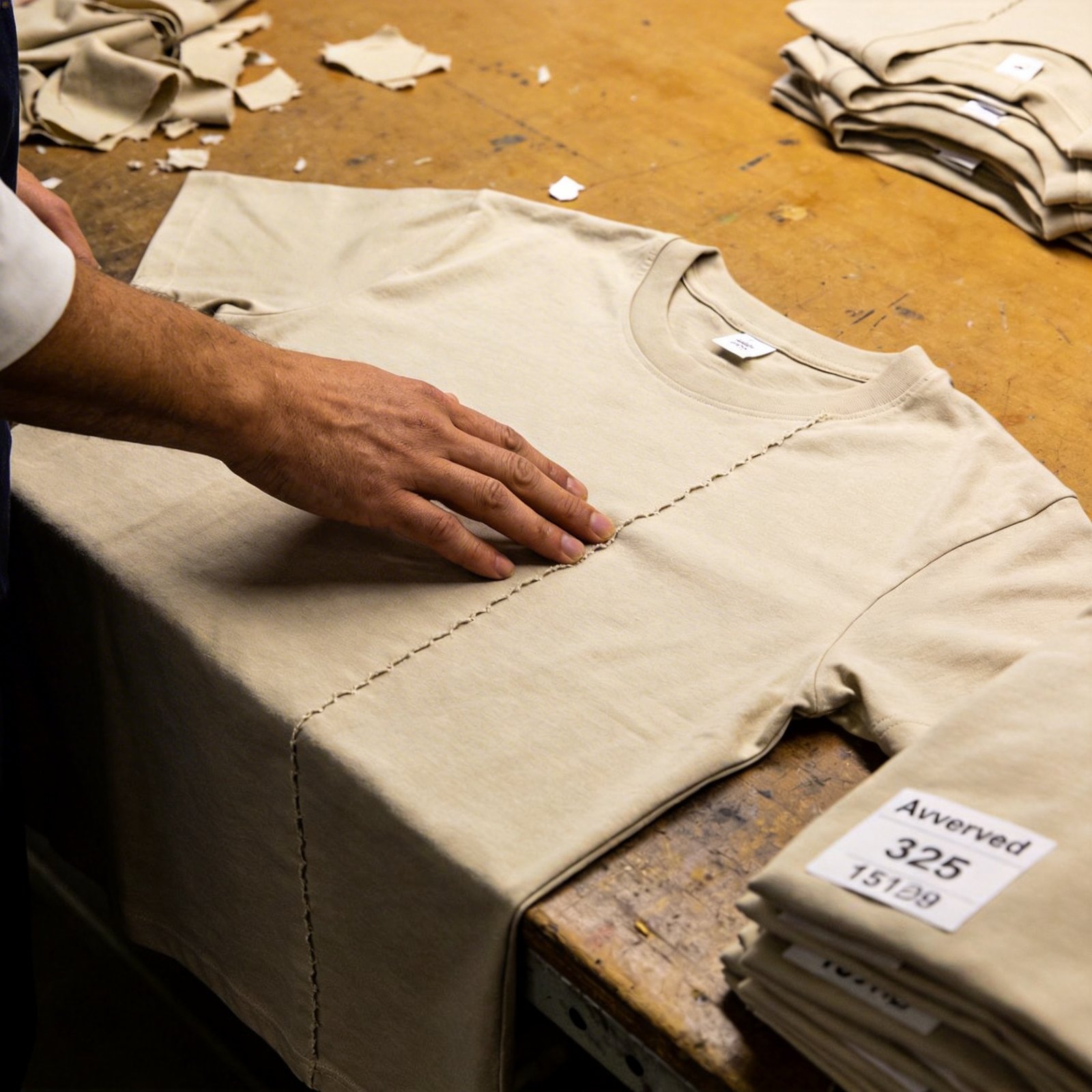 Quality control inspection step in full service clothing manufacturing process